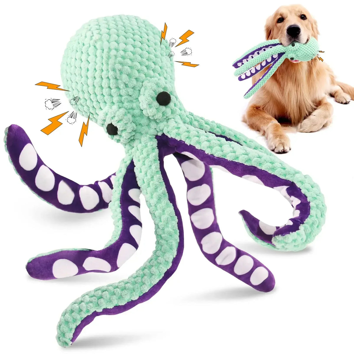 Playful Octopus Plush Dog Toy